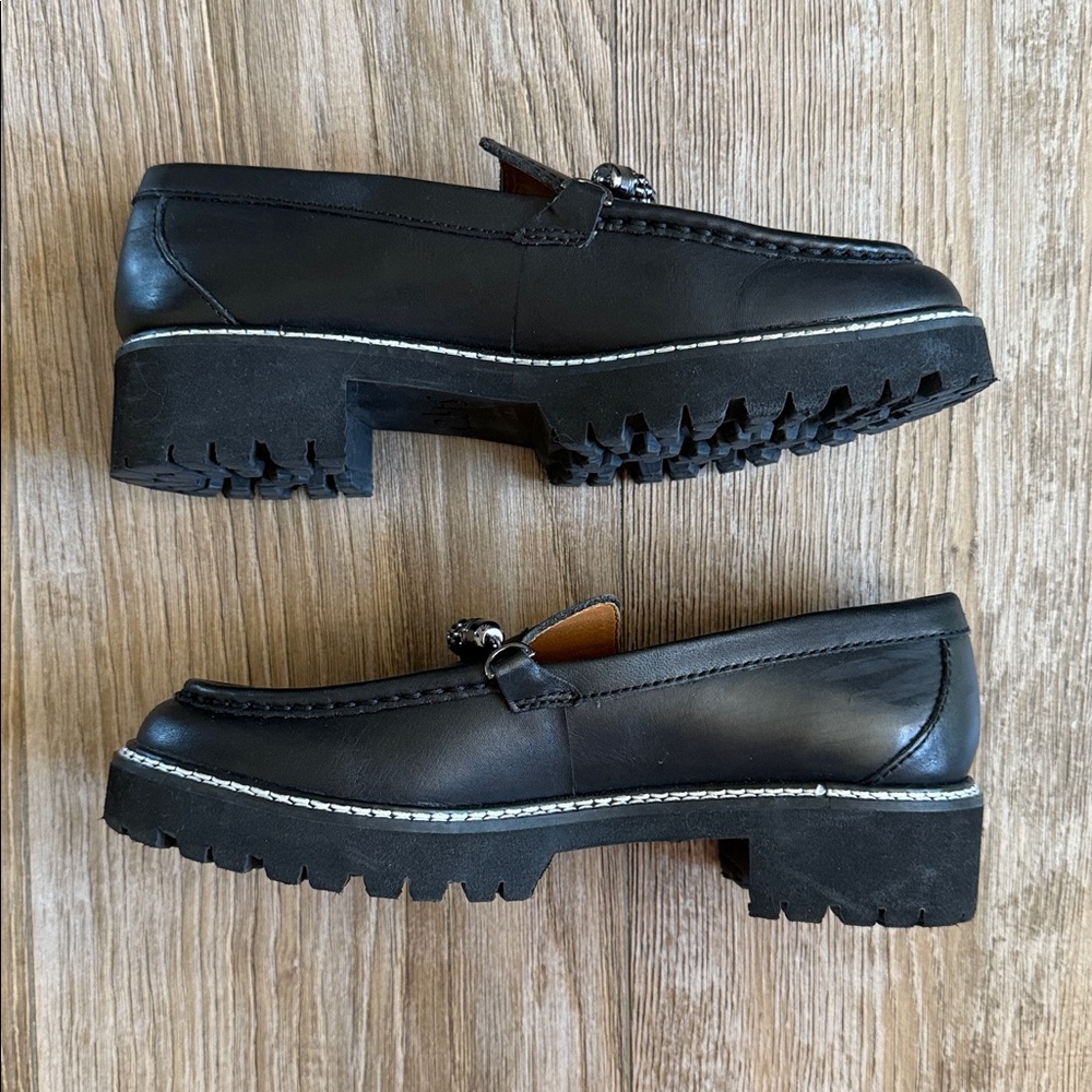 Sarto Black Leather Loafers - Picture 7 of 11